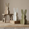 3D Standing Easter Bunnies Svg Easter Rabbit Svg Wooden Slotted Bunny Laser Cut File Glowforge xTool CNC Bunny Shelf Sitter Spring Decor