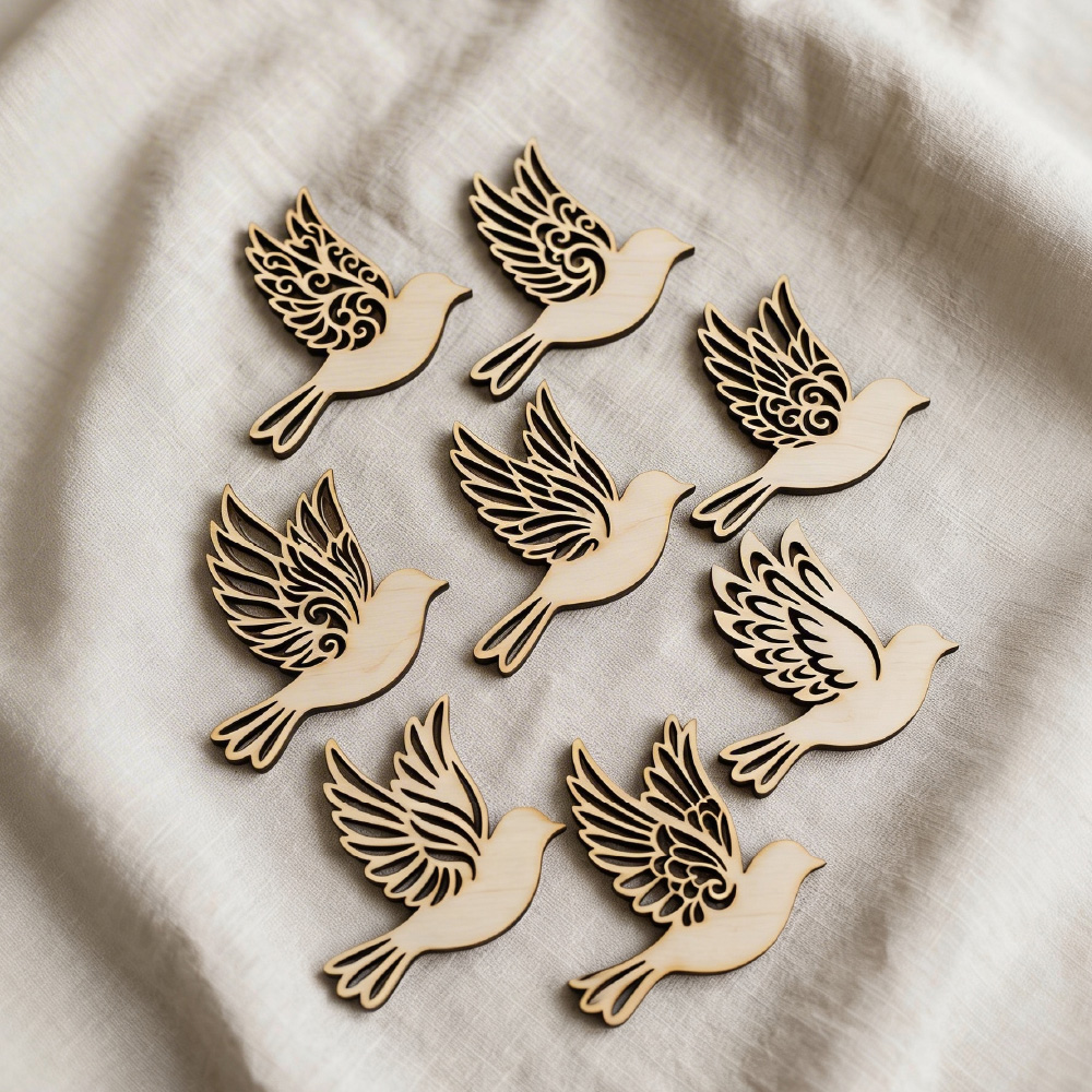 Bird Ornaments SVG Flying Bird Pendant Laser Cut File Spring Window Decor Hanging Ornaments Glowforge xTool CNC Digital Download - Image 4