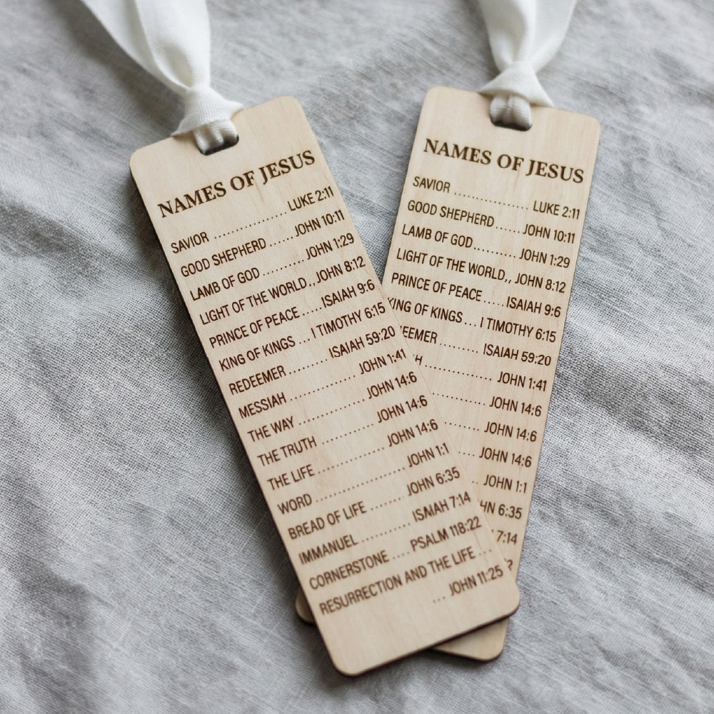 Names Of Jesus Bookmark Laser Cut File SVG Religious Scripture Engraving Design For Glowforge Cricut With Sleeve Template DXF PNG - Image 5
