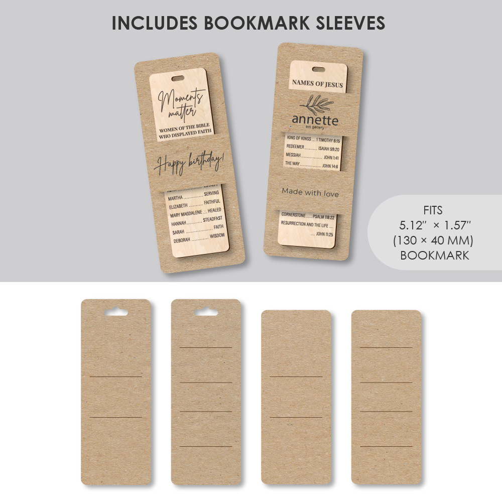 Women of the Bible Bookmark Laser Cut File SVG Religious Scripture Engraving Design With Sleeve Glowforge Cricut Digital Download - Image 4