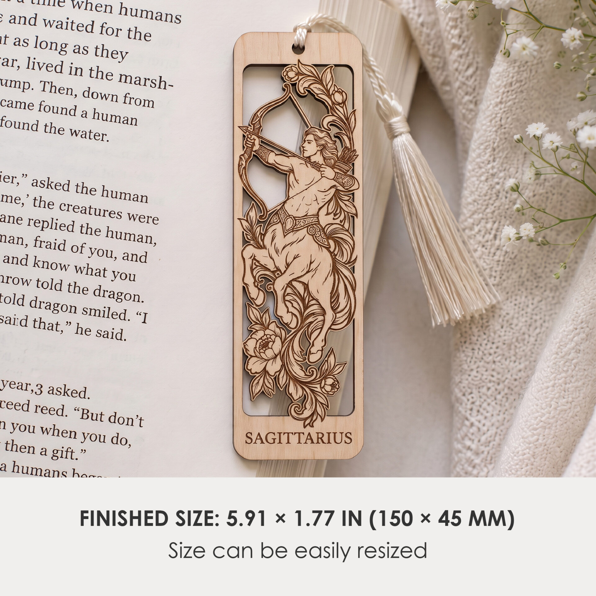 Zodiac Bookmark SVG Bundle for Laser Cutting and Engraving - 12 Astrology Designs for Glowforge and xTool - Image 5