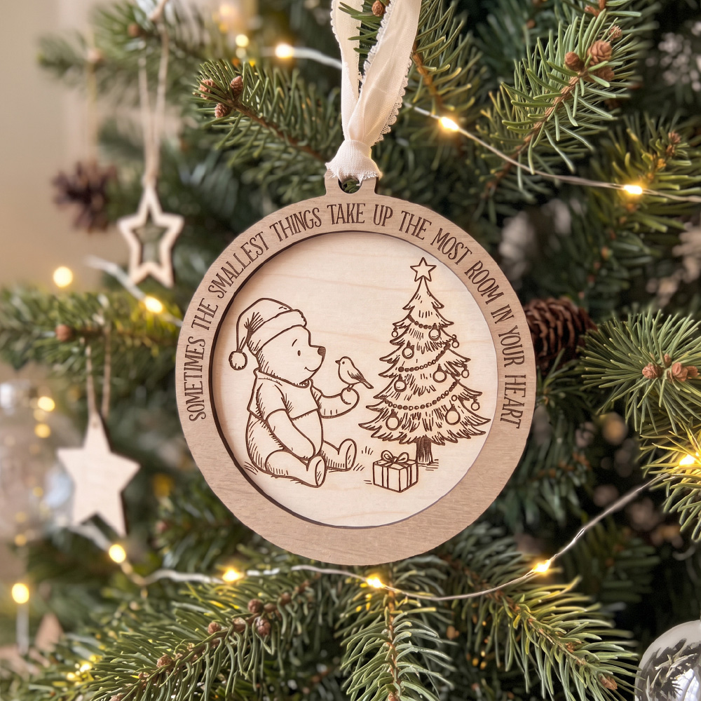 Winnie the Pooh Christmas Ornament SVG Bundle for Laser Cutting and Wood Engraving Holiday Decor - Image 5